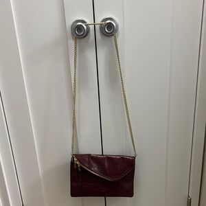 Henri Bendel Burgundy Bag with Gold Chain